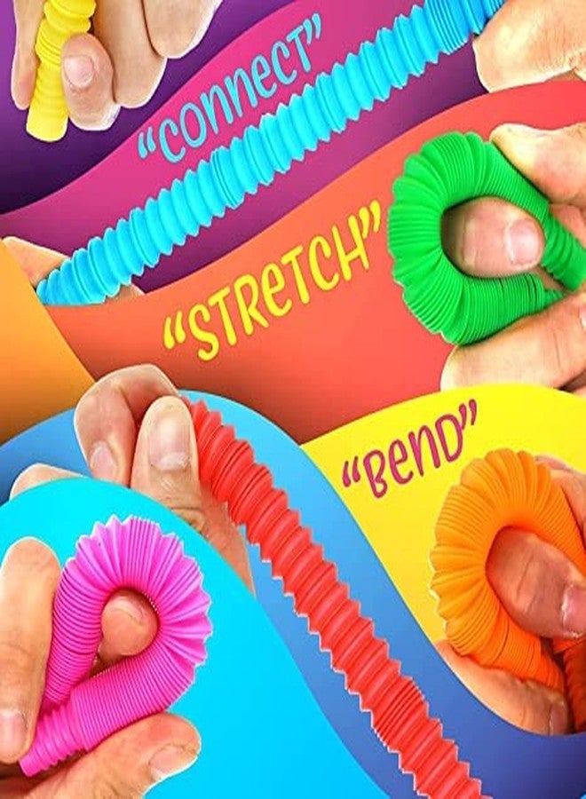 REMANG 12Pcs Pop Tube Fidget Toys Set Fidget Pop Pipe Tube Sensory Toy Ring Pop it Tube Fidget Anxiety Relief Stress Relief Sensory Bendable Stemming Pipe Toy Tube for Kids(Multicolor) - Image 5